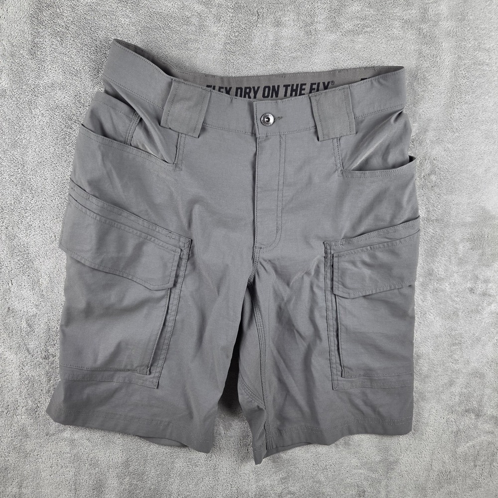 Duluth Trading Flex Dry On The Fly Relaxed 11" Gray Cargo Shorts Men's 32